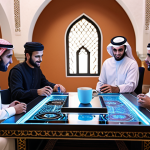 **

"A design workspace brimming with innovative AI tools, a Middle Eastern designer smiling while AI effortlessly adjusts colors and lighting on a digital canvas, futuristic UI elements, Arabic calligraphy subtly integrated into the design, warm, inviting lighting, showcasing efficiency and creativity."

**