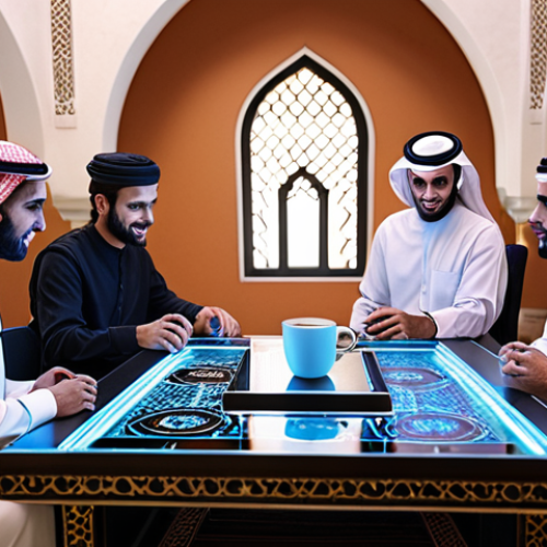 **

"A design workspace brimming with innovative AI tools, a Middle Eastern designer smiling while AI effortlessly adjusts colors and lighting on a digital canvas, futuristic UI elements, Arabic calligraphy subtly integrated into the design, warm, inviting lighting, showcasing efficiency and creativity."

**